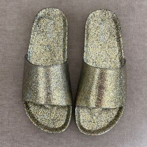 J.Crew Glittery Pool Slides Size 8